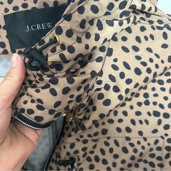 Women's J. Crew Perfect Rain Jacket in Leopard Dot Size XXS - Picture 6 of 8
